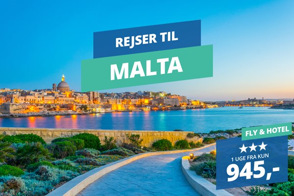 Få det bedste af Malta – 1 uge med fly t/r og hotel fra 945,-