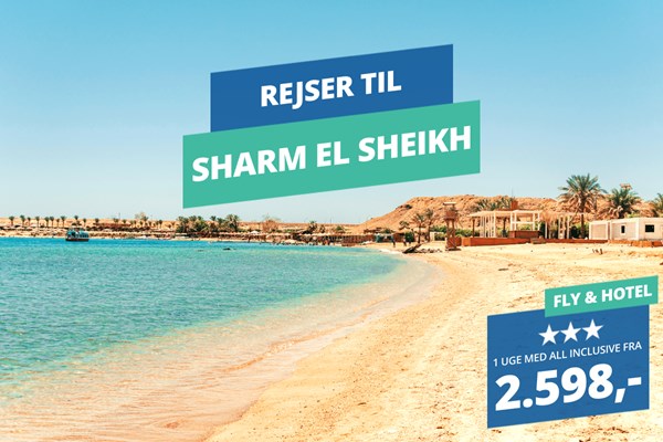 Få en strålende start på det nye år med sol og varme – 3★ rejser til Sharm El Sheikh med All Inclusive fra 2.598,-
