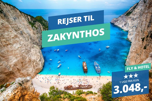 Sæt kryds i kalenderen for en uforglemmelig sommerferie på Zakynthos fra 3.048,-