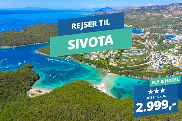 En uges ferie i det idylliske Sivota, også kendt som Grækenlands Caribien, fra kun 2.999,-