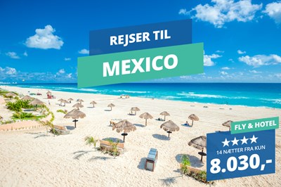 Rejs 14 nætter til Cancún i Mexico med fly og hotel fra 8.030,- Rejs 14 nætter til Cancún i Mexico med fly og hotel fra 8.030,-