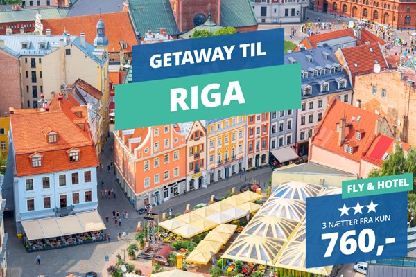 3 nætter i Riga inkl. fly & 3★ hotel fra 760,-