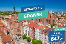 Rejs på storbyferie til Gdansk i 3 nætter med både fly og 3? hotel fra 847,-