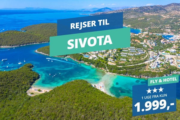 En uges ferie i det idylliske Sivota, også kendt som Grækenlands Caribien, fra kun 1.999,-
