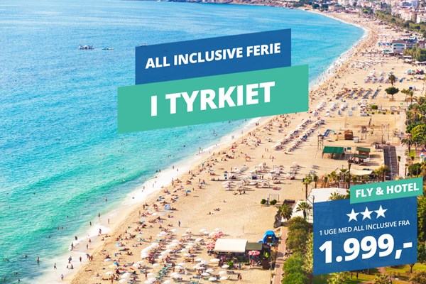 Rejs på 1 uges All Inclusive ferie til Tyrkiet i juni fra KUN 1.999,-