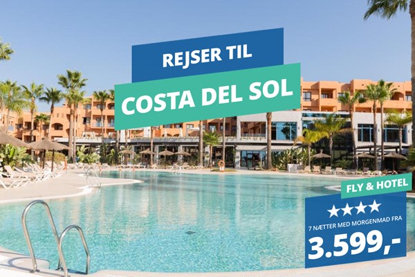 1 uge på Costa del Sol inklusiv fly og 4★ hotel med morgenmad fra KUN 3.599,-