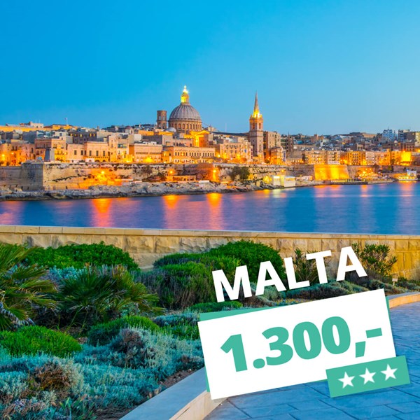 Billige rejser til Malta i marts – 5 nætter fra 1.300,- eller 7 nætter fra 1.639,-