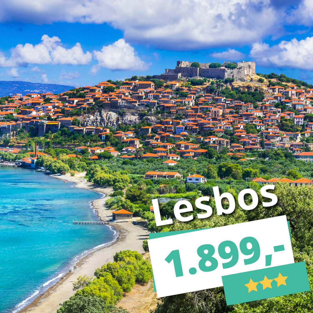 Rejs på 1 uges badeferie til Lesbos i maj med fly og hotel fra KUN 1.899,-