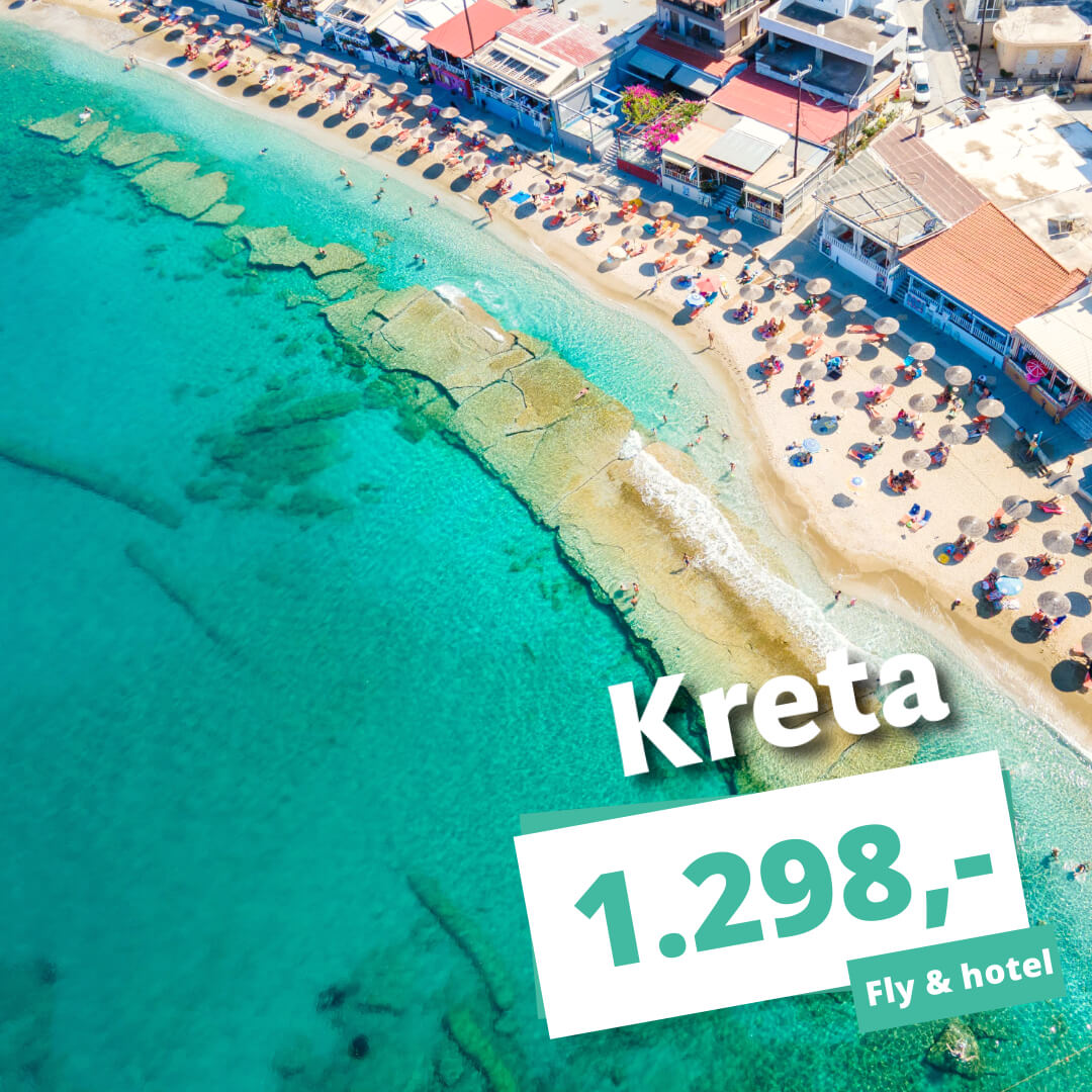 STORT PRISFALD! 1 uges ferie på Kreta fra KUN 1.298 kr. pr. person!