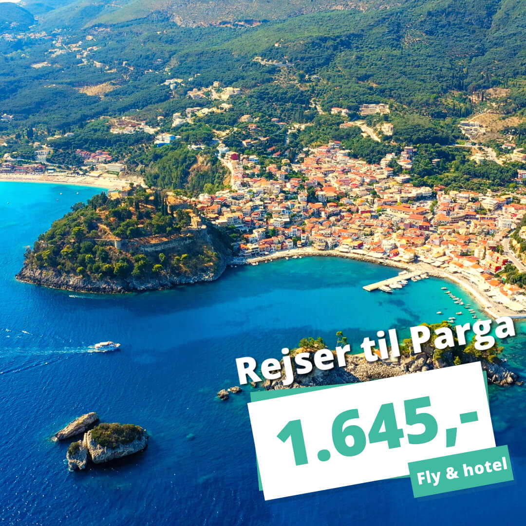 Billige rejser til Parga – nyd strandlivet på den græske vestkyst fra 1.645,-