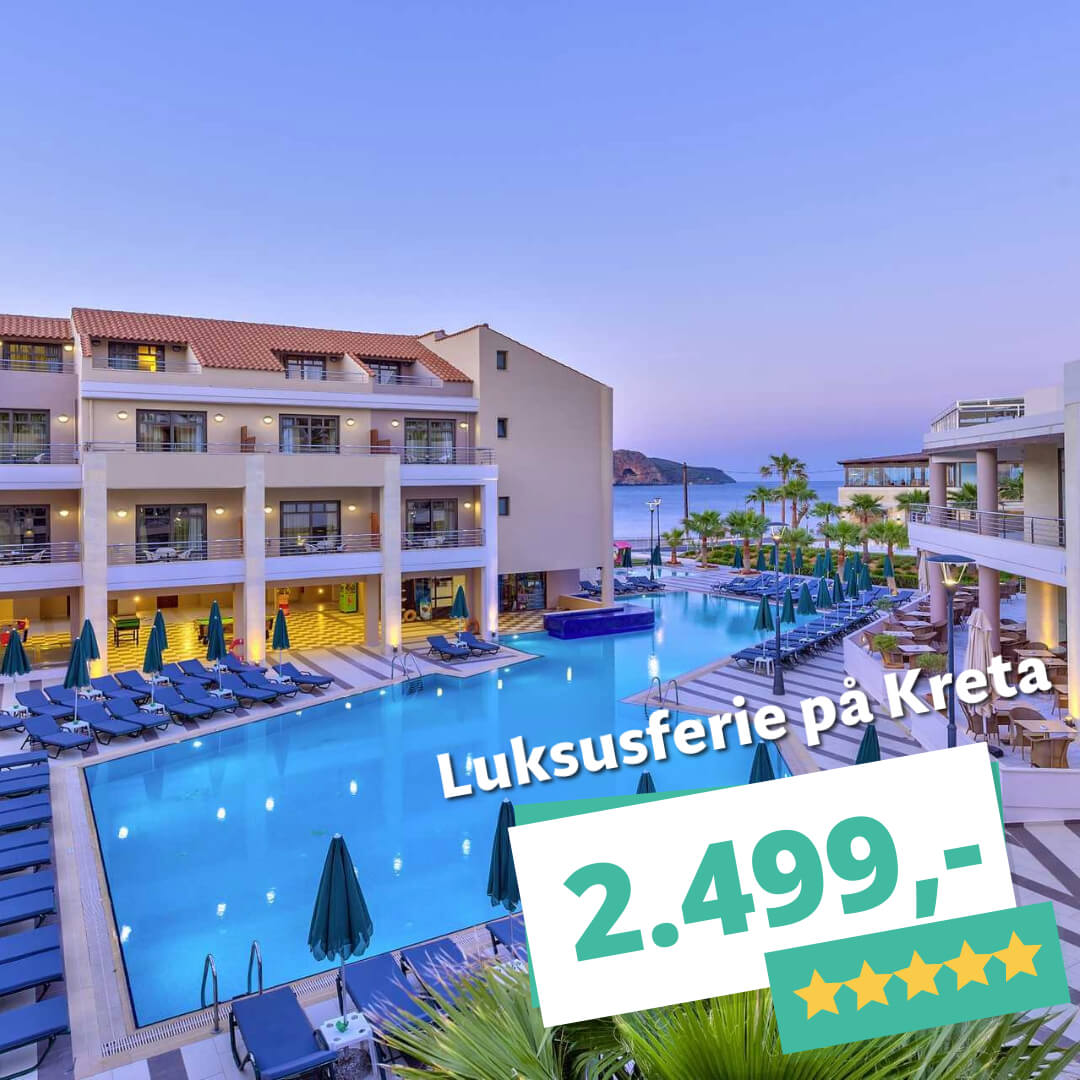 ✨ Luksus på Kreta: 5-stjernet badeferie med morgenmad fra kun 2.499 kr. pr. person! ✨