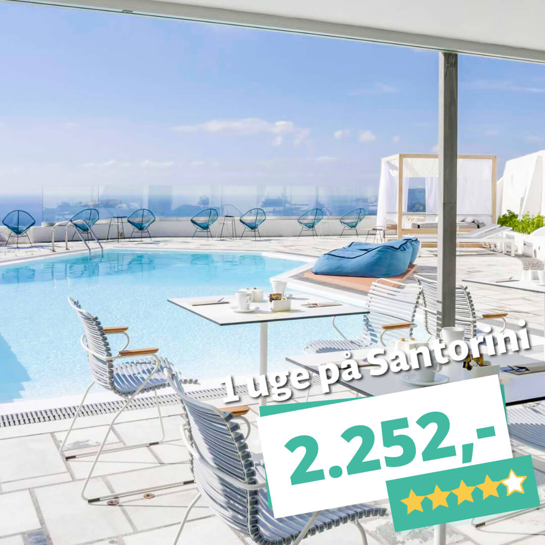 VILDT BILLIG PRIS! 1 uge på Santorini fra KUN 2.252 kr. – rejs allerede næste weekend!