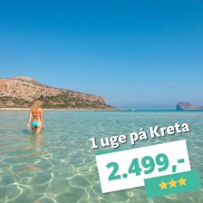 Har du ferie i næste uge? 1 uges ferie på Kreta inkl. morgenmad – fra kun 2.499 kr. pr. person!