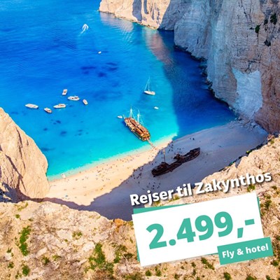 Rejs på 1 uges badeferie til Zakynthos i september fra 2.499,-