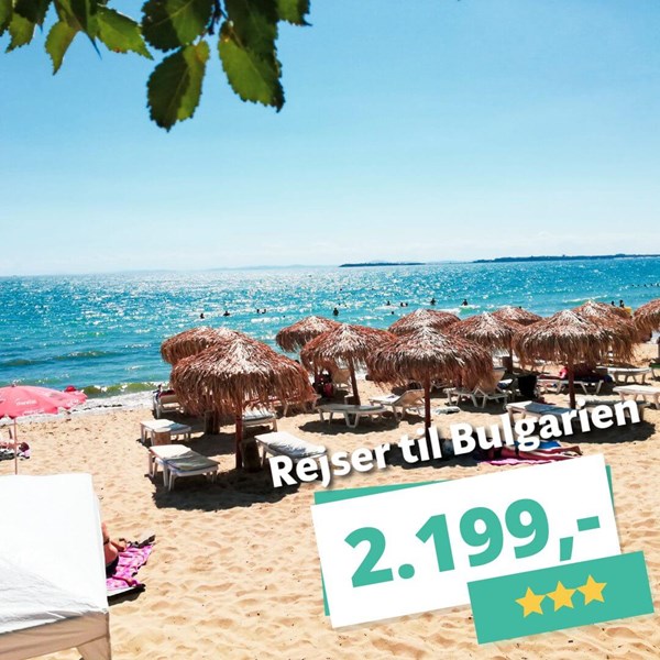 Billige afbudsrejser til Bulgarien – 1 uge inkl. morgenmad fra kun 2.199 kr Billige afbudsrejser til Bulgarien – 1 uge inkl. morgenmad fra kun 2.199 kr