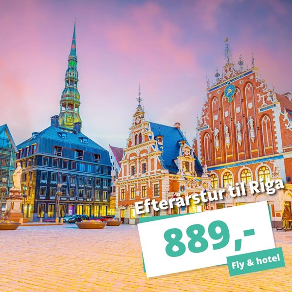 Efterårstur til Riga inkl. fly & 3★ hotel fra 889,-