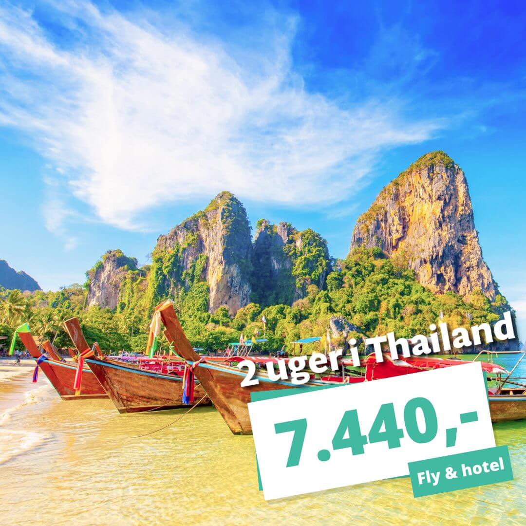2 uger i Krabi eller Phuket med fly t/r og 3? hotel med morgenmad fra 7.440,-