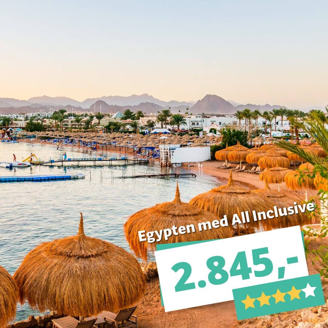 4? Afbudsrejser til Egypten med All Inclusive fra KUN 2.845,-