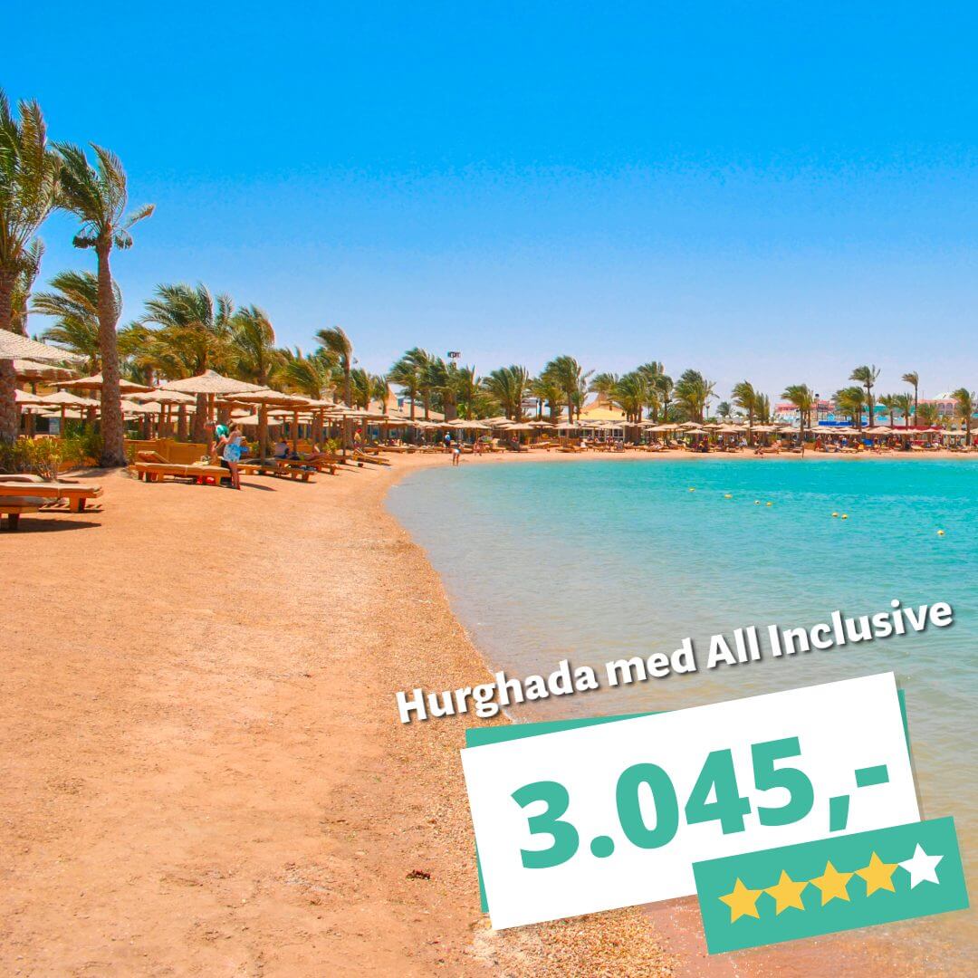 4? Afbudsrejser til Hurghada med All Inclusive fra KUN 3.045,-