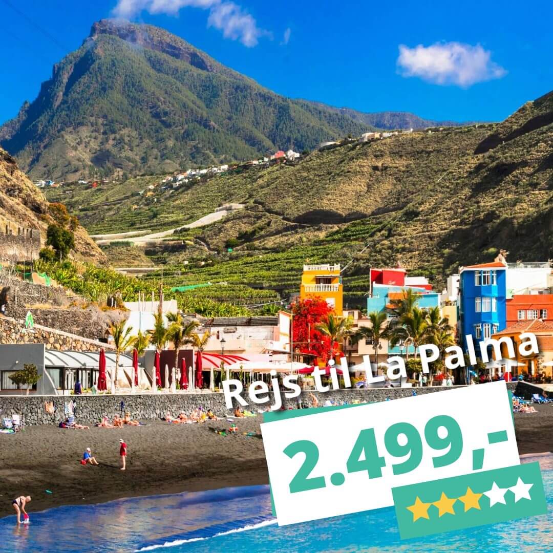 Rejs billigt til La Palma på fredag fra 2.499,- med fly t/r og 3? hotel!