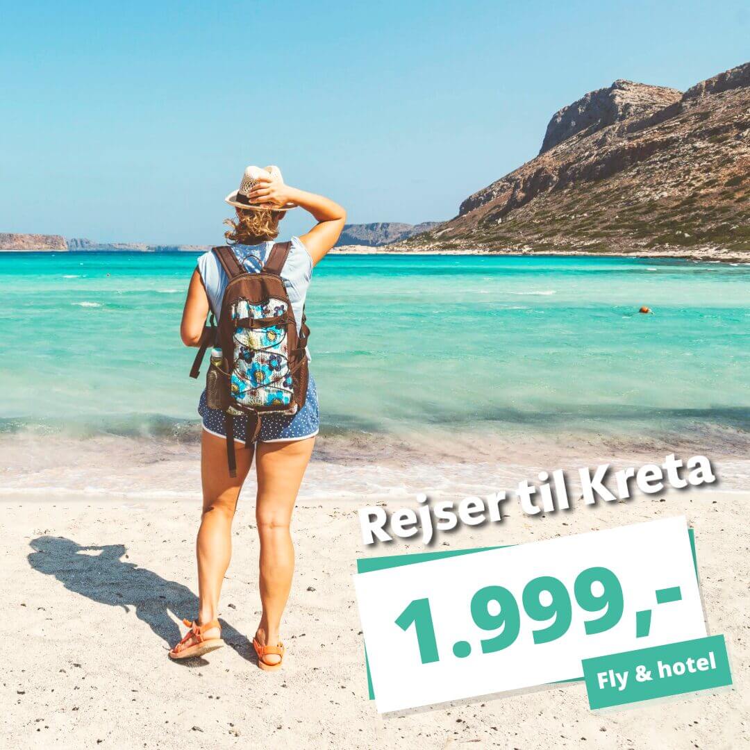 1 uge på solrige Kreta i april fra 1.999 kr. – fly + 3★ hotel inkluderet