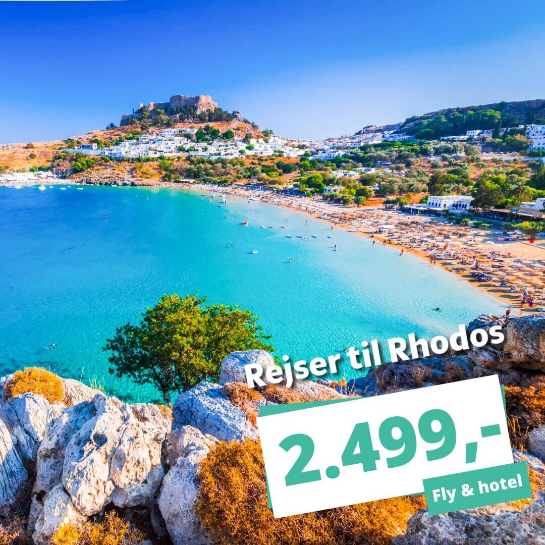 1 uge på Rhodos i juni fra 2.499 kr. – inkl. fly og 3★ hotel