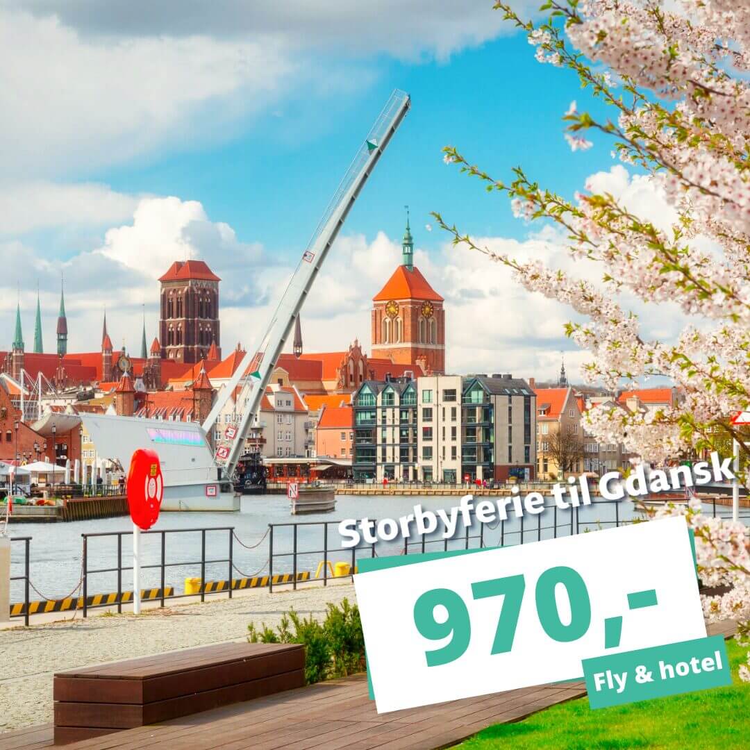 Rejs på forårsferie til Gdansk i april fra KUN 970,-