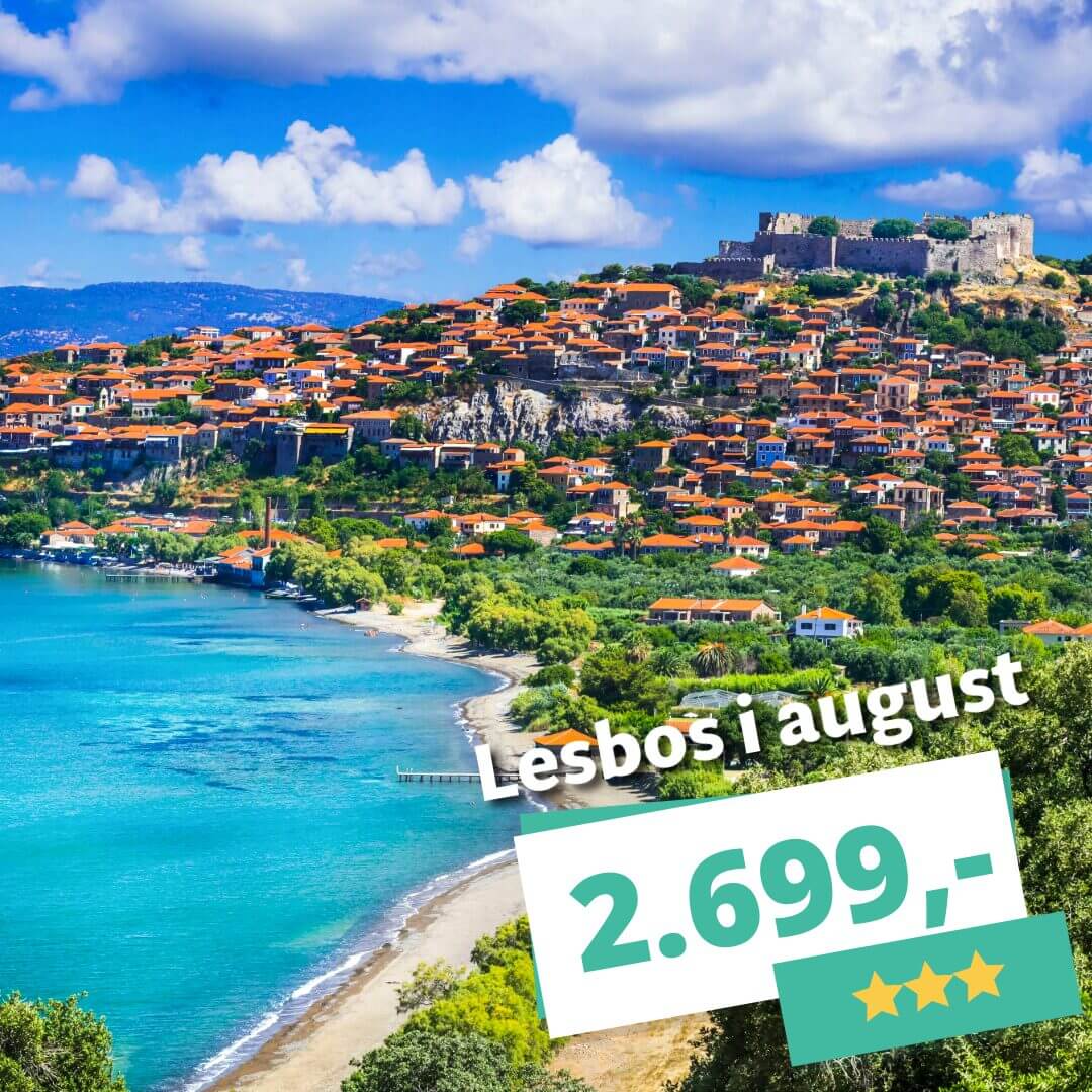 1 uge på Lesbos i august fra 2.699 kr. – inkl. fly og 3★ hotel