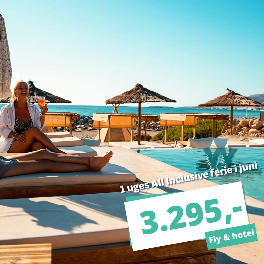 Billige rejser! 1 uges All Inclusive ferie i juni fra 3.295,-!