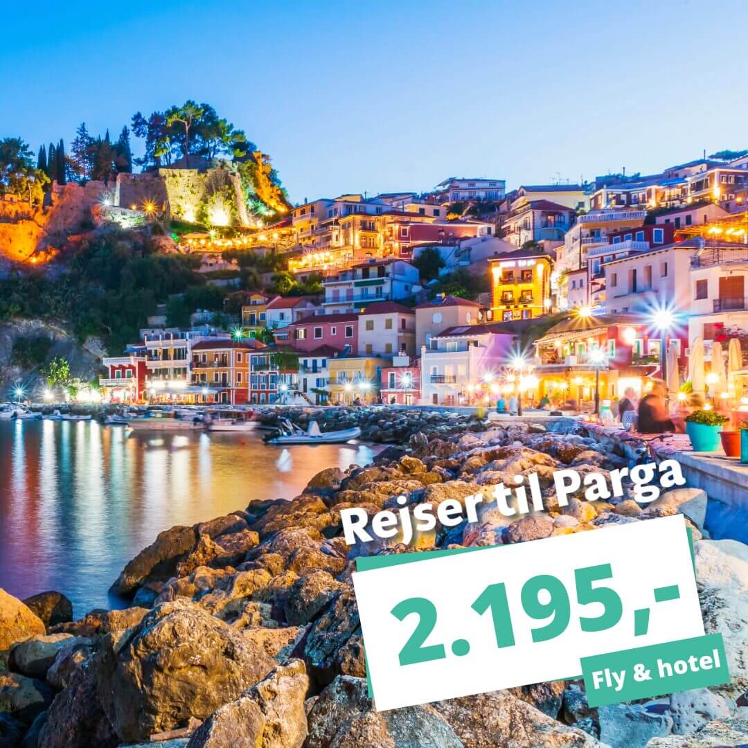 Billige rejser til Parga – nyd strandlivet på den græske vestkyst fra 2.195,-