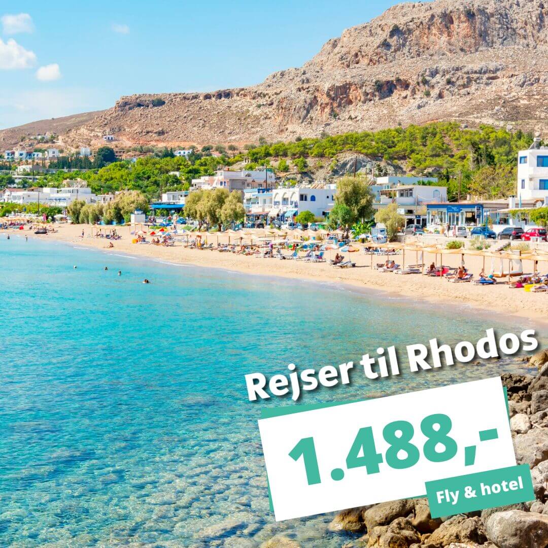 Afbudsrejser til solrige Rhodos fra 1.488,-