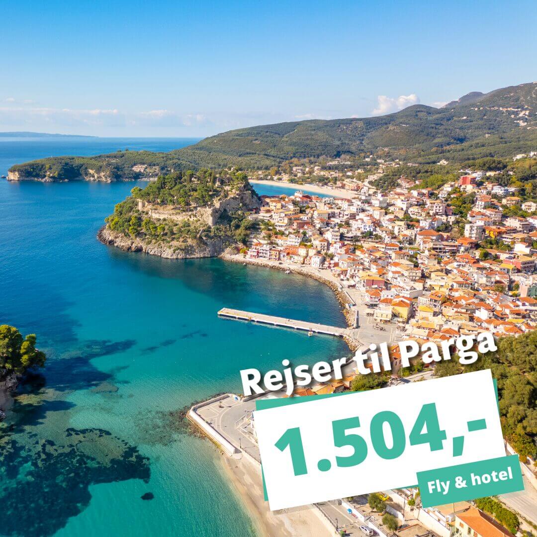 1 uge i Parga i maj for KUN 1.504 kroner pr. person!