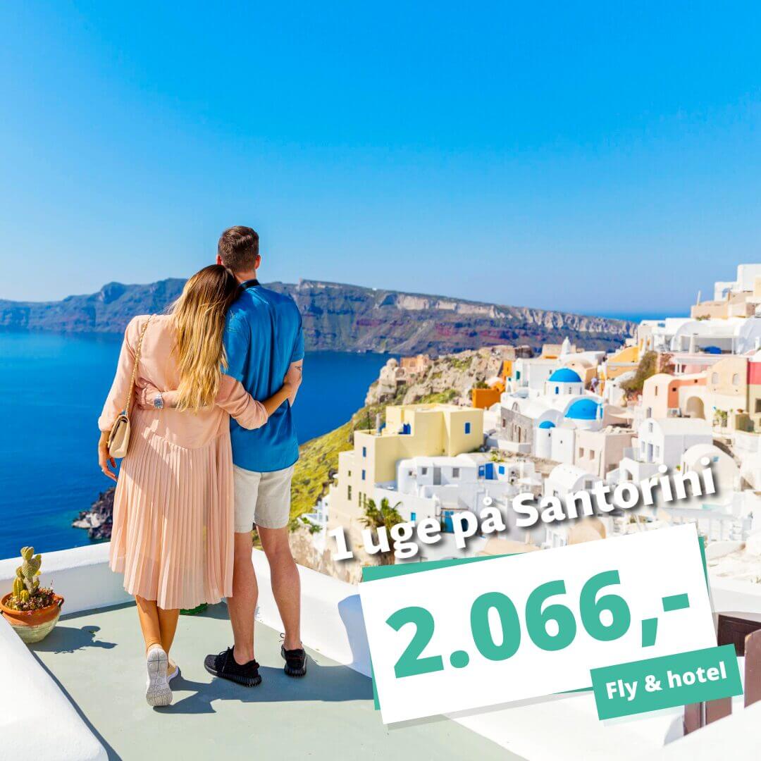 VILDT BILLIGT! 1 uge på magiske Santorini fra 2.066,-