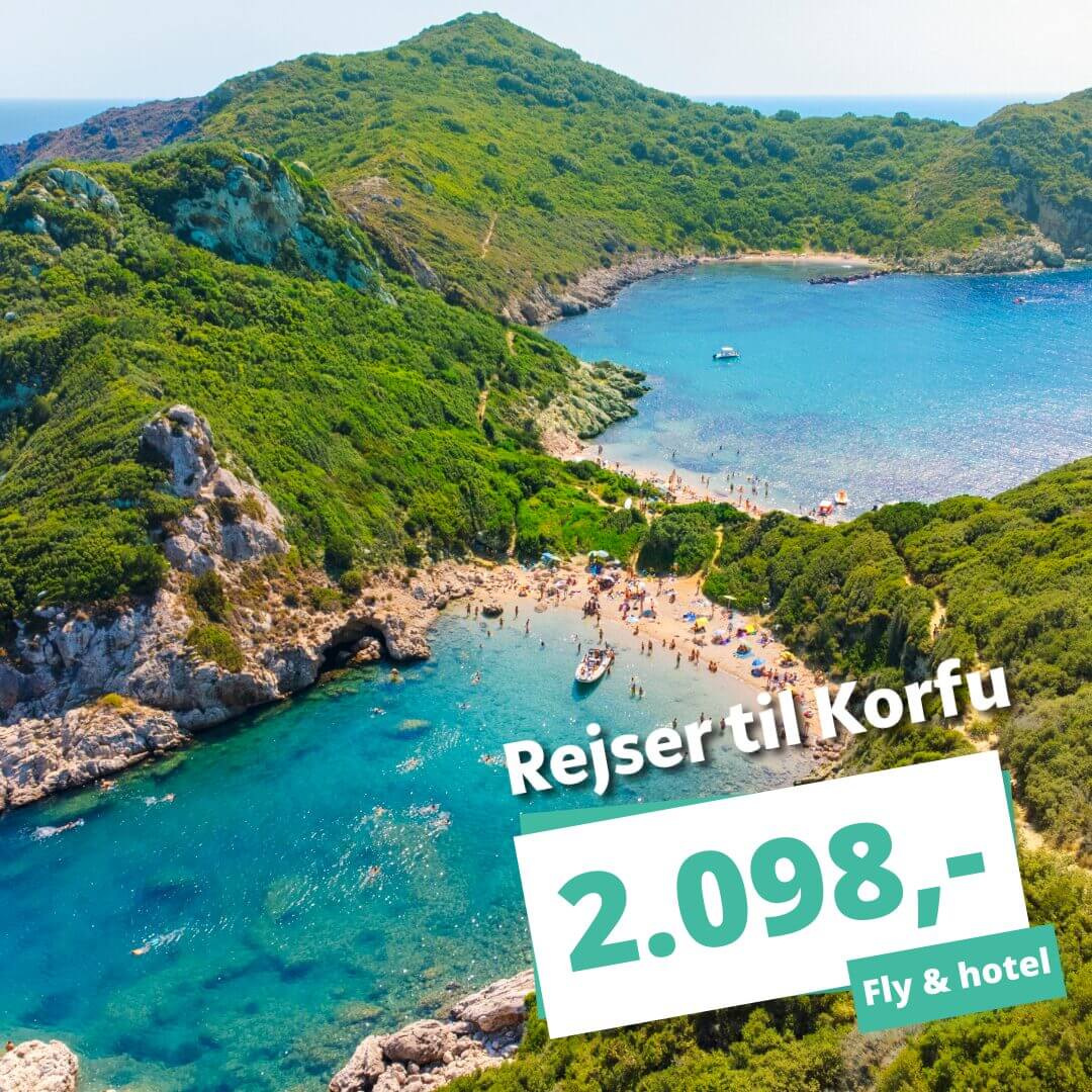 Afbudsrejser til Korfu – 7 dages ferie fra 2.098 kr.