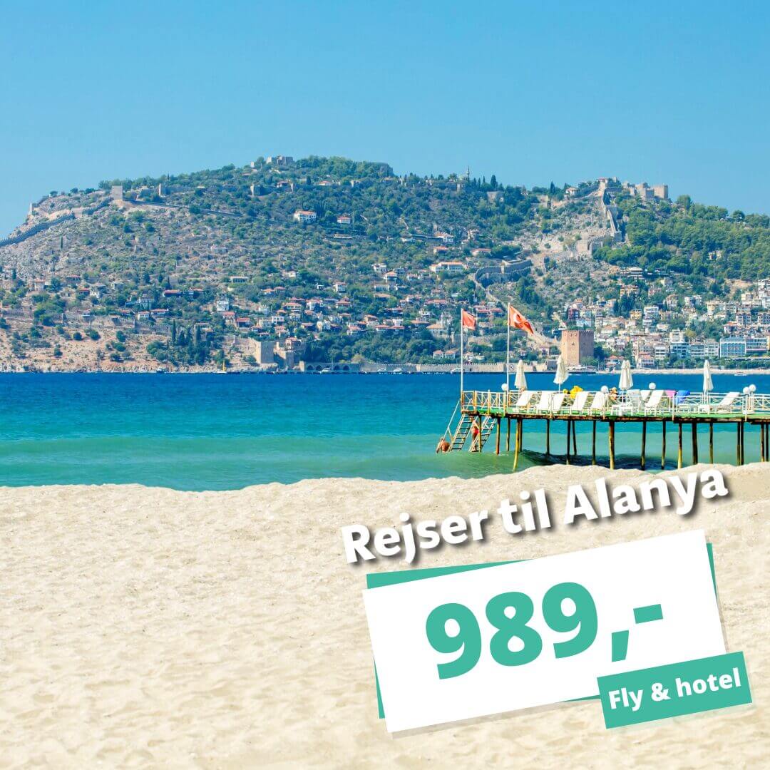 Brug for en uges ferie i Alanya? 1 uge med fly og hotel fra KUN 989!!!