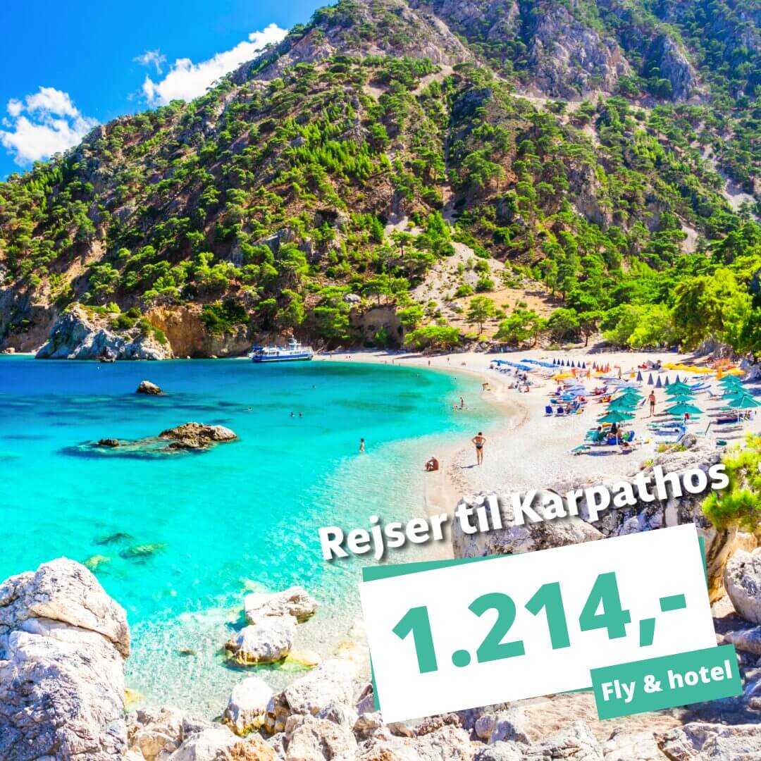 BILLIGE AFBUDSREJSER! 1 uge på græske Karpathos fra KUN 1.214,-