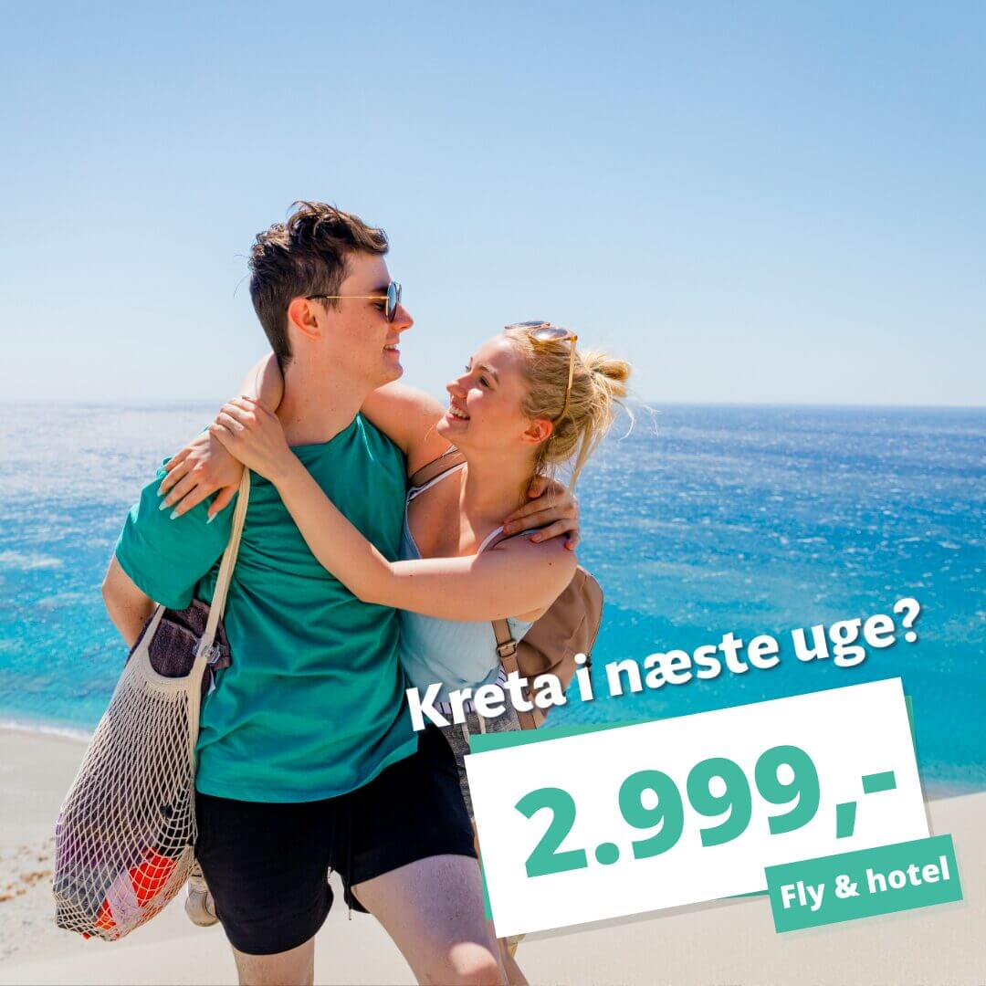 Har du ferie i næste uge? Kreta inkl. morgenmad fra 2.999 kr.