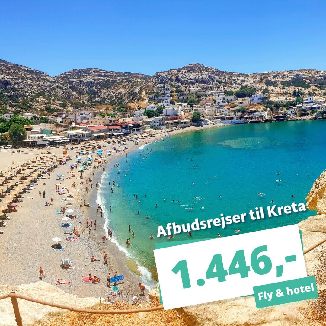 Kreta kalder! Nyd varmen og det græske køkken – og kom afsted fra kun 1.446 kr