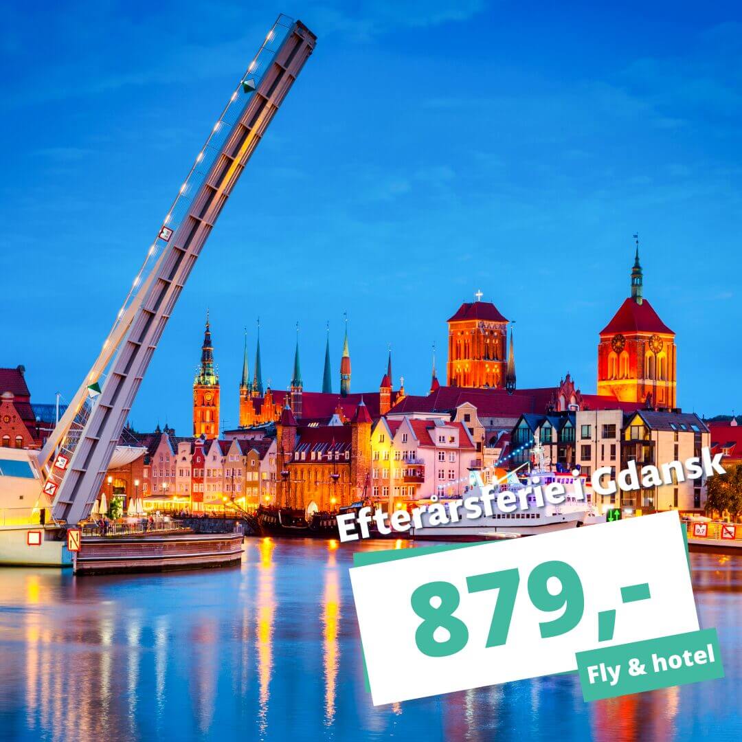 Rejs på efterårsferie til Gdansk i oktober fra KUN 879,-