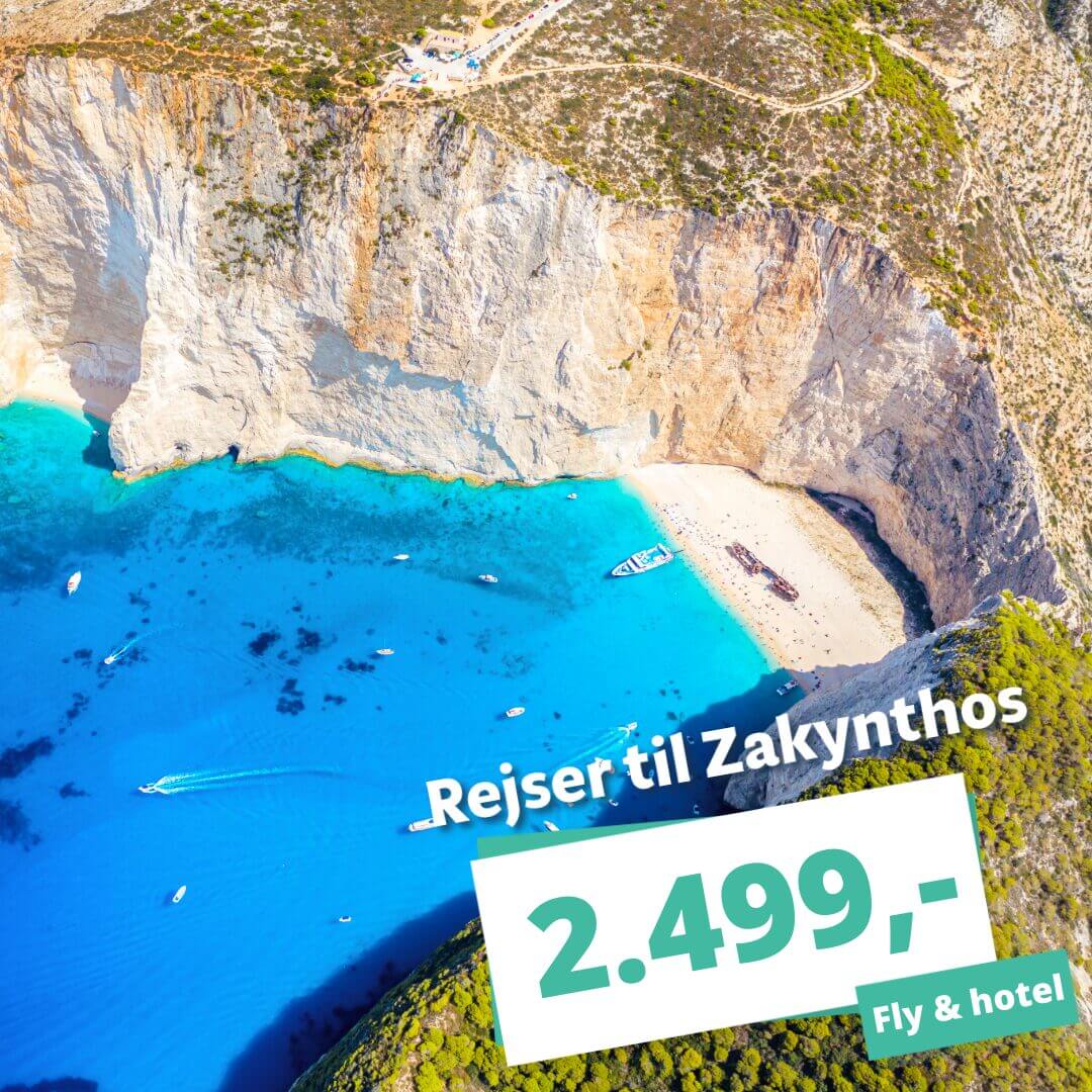 Ferie i det græske øhav? Rejs til Zakynthos fra 2.499 kr. i august!