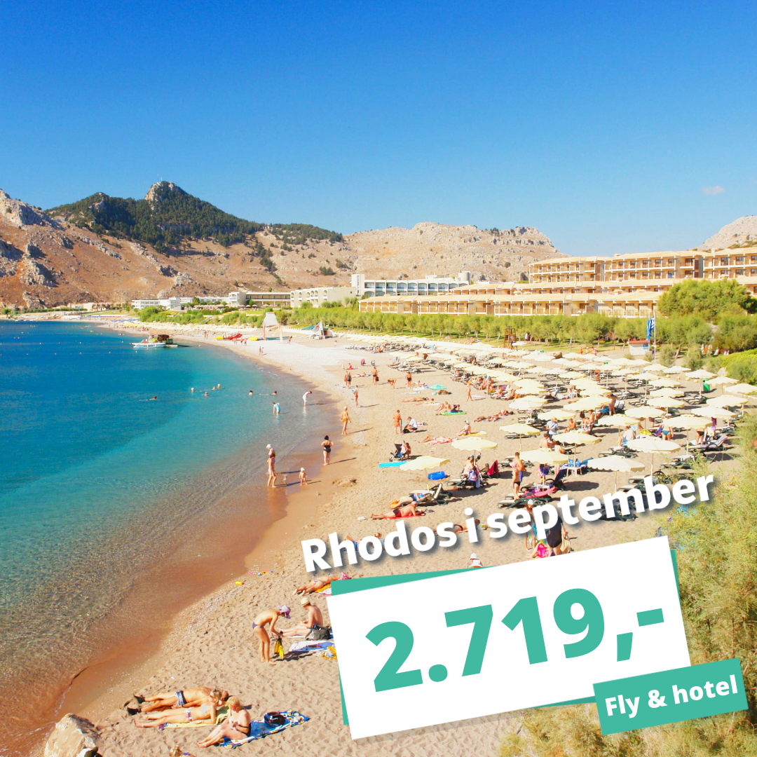 1 uge på Rhodos i september fra 2.719 kr. – inkl. fly og 3★ hotel