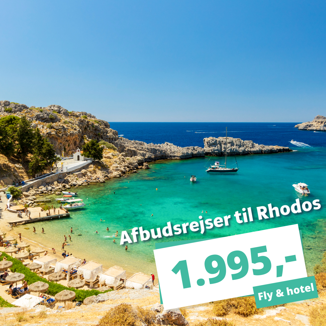 Afbudsrejser til Rhodos – 1 uges ferie fra 1.995 kr.