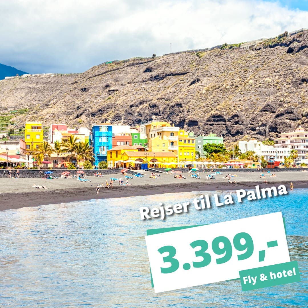 Rejs billigt til La Palma fra 3.399,- med fly t/r og 3★ hotel!